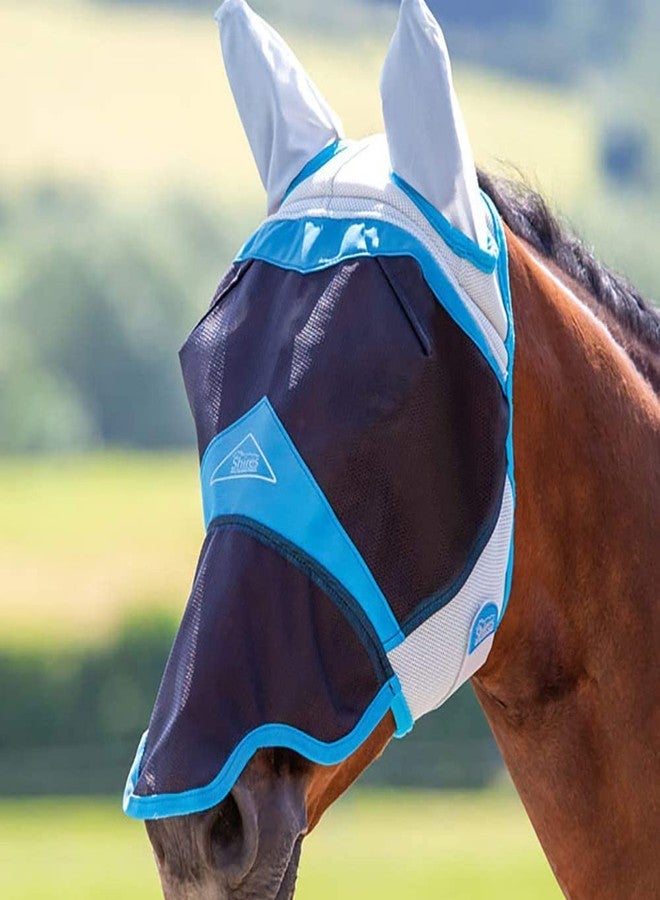 Shires Equestrian Air Motion Fly Mask with Ears & Nose (Pony) - Image 3
